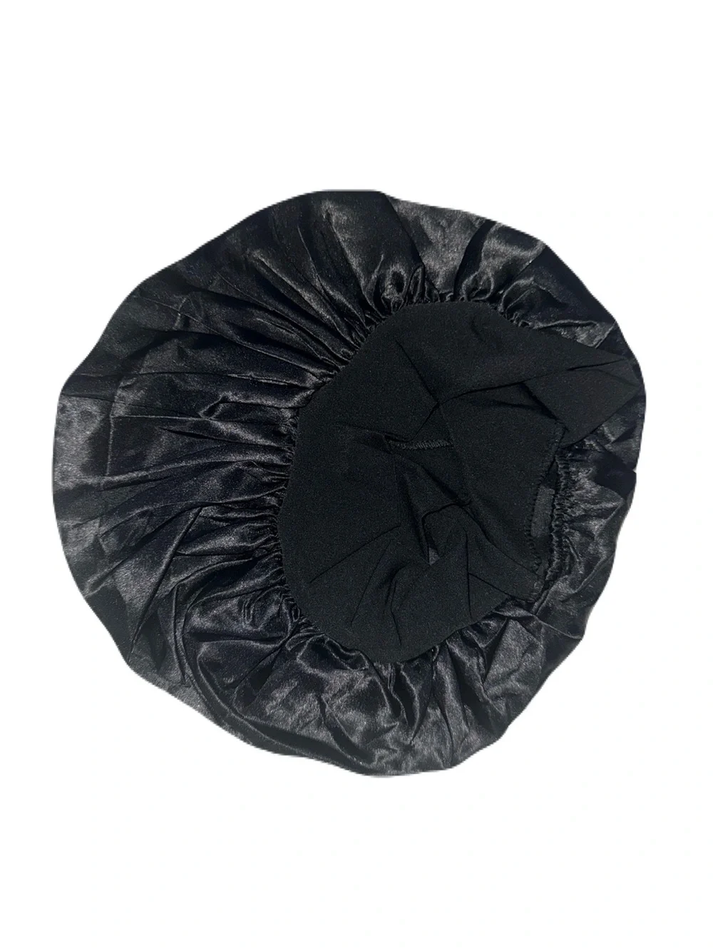 Kids Black Satin Bonnet with Side Bow Accent